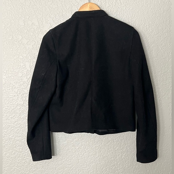 GAP Women's Black Bomber Wool Jacket with Silver Accents women’s size Medium - Picture 3 of 4